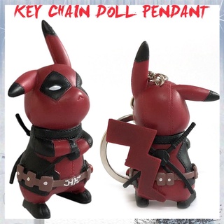 【Available】Funko Pop! Deadpool Pikachu keychain Action Figure Keyring Toys model