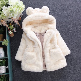 Winter Baby Jackets for Girls Clothes Baby Clothing Cute Ears Kids Hooded Coats Toddler Warm Jacket