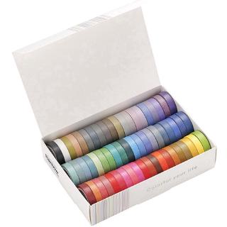 heliumaoyi 60pcs Rainbow Candy Color Paper Washi Tape Set 80mm Lace Masking Tapes Diary Album (2)