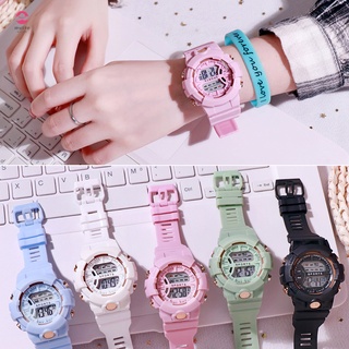 Fashion Waterproof LED Digital Watch Glow in the Dark Round Dial Wrist Watch for Casual Daily Kids Boys Girls