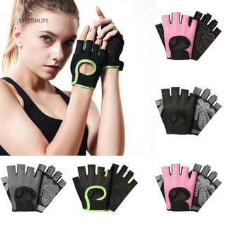 □SL Men Women Sports Gym Fitness Weightlifting Half Finger Anti-skid Gloves