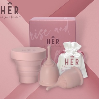 MALAYA Menstrual Cup - SOFT - [U.S. FDA Registered] FREE Pouch and Sterilizer Cup by HER Period Co.