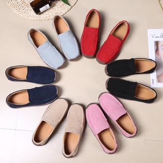 loafers▩Shoes for Women Suede Leather Flats Slip Ons Moccasins Topsider Ladies 35-42