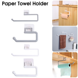 kitchen towel☬◄✹Ready Kitchen Paper Towel Holder Self Adhesive Toilet Paper Roll Rack Stick on Wall