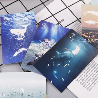 ST❀30pcs Vintage Luminous Postcard Glow Ocean Greeting Post Card Novelty Gift (4)
