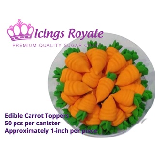 Carrot Candies Edible Topper Decoration for Cakes and Cupcakes 50pcs