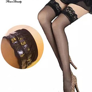 COD!Hearsbeauty Women's Lace Top Silicon Strap Anti-skid Thigh Nightclub High Stockings