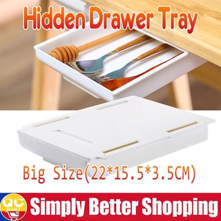 Self-Adhesive Pencil Tray Box Under Desk Drawer Organizer Under Desk Stand Under-Drawer