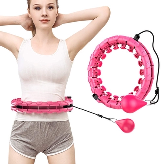 Weighted Smart Hula Hoop Fitness Weight Loss Massage Hoola Hoops Detachable 360°Auto-Spinning Non Dropping Hulahoop