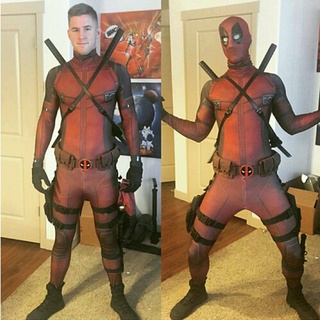 New Cosplay Men Adult Superhero Cosplay Deadpool Costume Halloween Costume Onesie Deadpool Cosplay