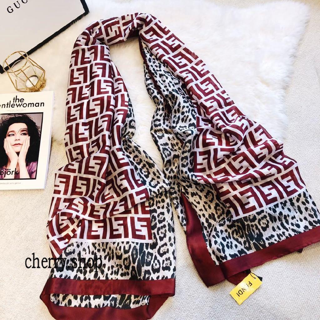 black and white / wine red FD letter big shawl] Scarf (4)