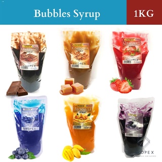 Kind syrup✎Bubbles Premium Flavoring Syrups 1KG / Bubbles Caramel/ Chocolate / Strawberry / Blueberr