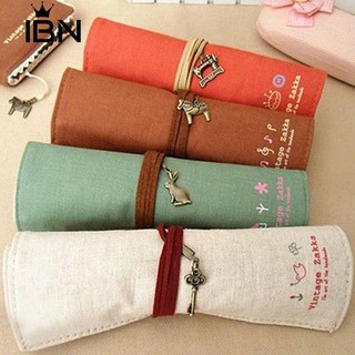 💮Canvas Holder Wrap Roll Up Stationery Pen Brushes Pencil Case Pouch
