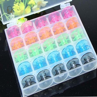 NU 25Pcs/Set Empty Bobbins Sewing Machine Spools Colorful Plastic Case Storage Box for Sewing Machine .ph