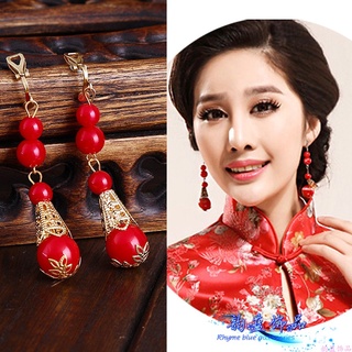 Chinese Style Retro Long Exaggerated Lantern Earrings