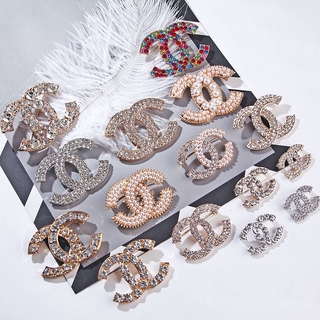 (babyshower)Fashion Pearl Shiny Crystal Letters Brooch Pin Jewelry Headscarf Accessories