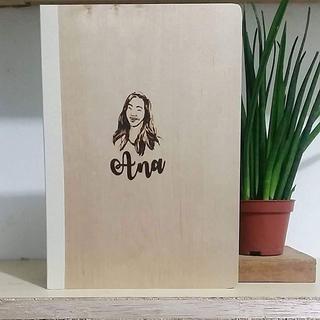 Personalized Notebook, Veneer Cover, 7mm linespace