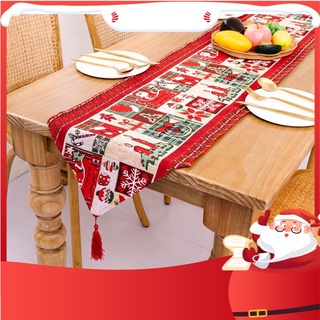 2022Christmas Table Runner Nordic Christmas cotton and linen plaid table runner Christmas decoration restaurant table linen
