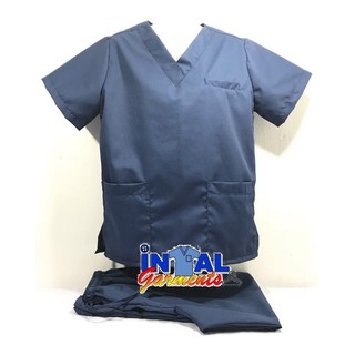 SCRUB SUIT HIGH QUALITY Medical Doctor Nurse Uniform Set Unisex SS01A INTAL GARMENTS Oxford Blue