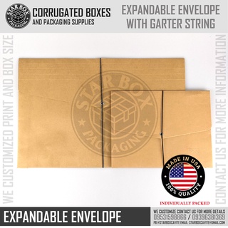 Starbox Expandable Envelope Office File Envelope Expansion Envelope Mini and Big Size Mocha Brown