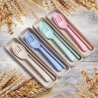 Spoon Fork Chopsticks + Box / 3in1 Set