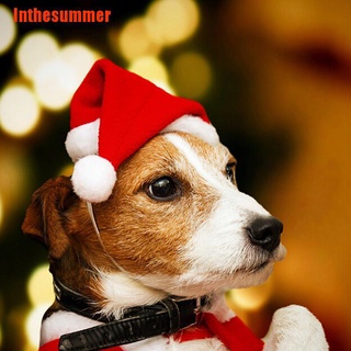[Inthesummer] Christmas Pet Santa Hat Small Puppy Cat Dog Xmas Holiday Costume Ornaments
