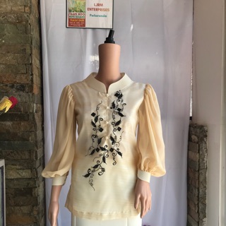 Loose puff sleeve Ladies Barong Embroidered