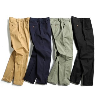 Men Plus Size Casual Pants Big Size Cotton Chinos Army Green