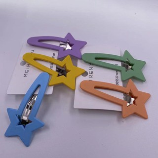 [MOMO]Matte Candy Color Hair Clips STAR Hairpins Hair Accessories Star Hairpin Cute Hairpin for Kid