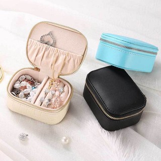 European Style Jewelry Box Faux Leather Earrings Necklace Bracelet Storage Case