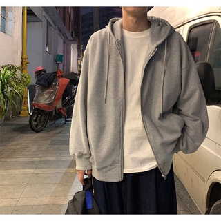 【M-3XL】Plus Size Unisex Zipper Hoodie cardigan Korean hoody top for men OR women breathable conventional casual hood jacket mens sports coat