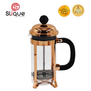 SLIQUE French Coffee Press 300ml | Borocilicate Glass Copper