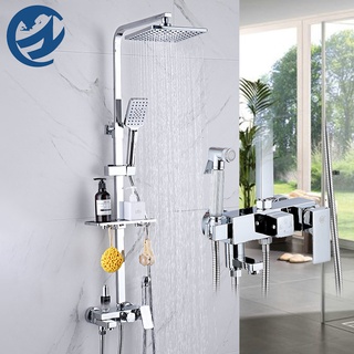 Black/Chrome Shower Faucets Bathroom Shower Mixer Shower Faucet Bidet Faucet Rainfall shower set S