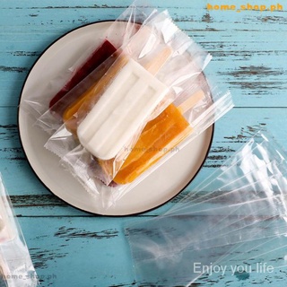 『 Ready Stock 』♛ 100 Pcs/lot Plastic Ice Pop Bag One-time Transparent Popsicle Bags Fridge Ice Cream Storage Packaging Bags FXGw