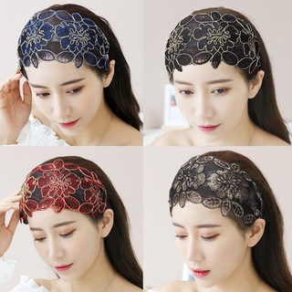 New Hair Band Korean headband Wide-brimmed Lace Turband Headband Hair Accessories Ethnic Embroidery Hair Band Women Accessories
