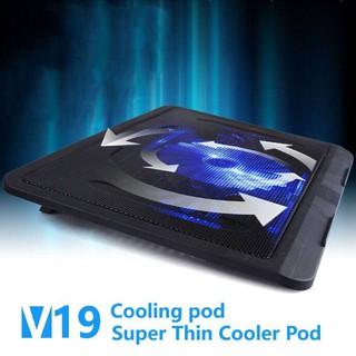 ✲✽N19 12''-14'' Portable Laptop Cooler Pad One Big LED Light Fan Cooling Pads For Notebook Laptops
