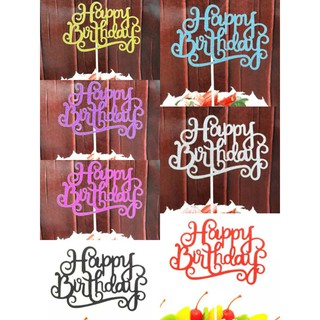 5 Colors Happy Birthday Cake Topper Arcylic Cake Topper Party Supplies (1)