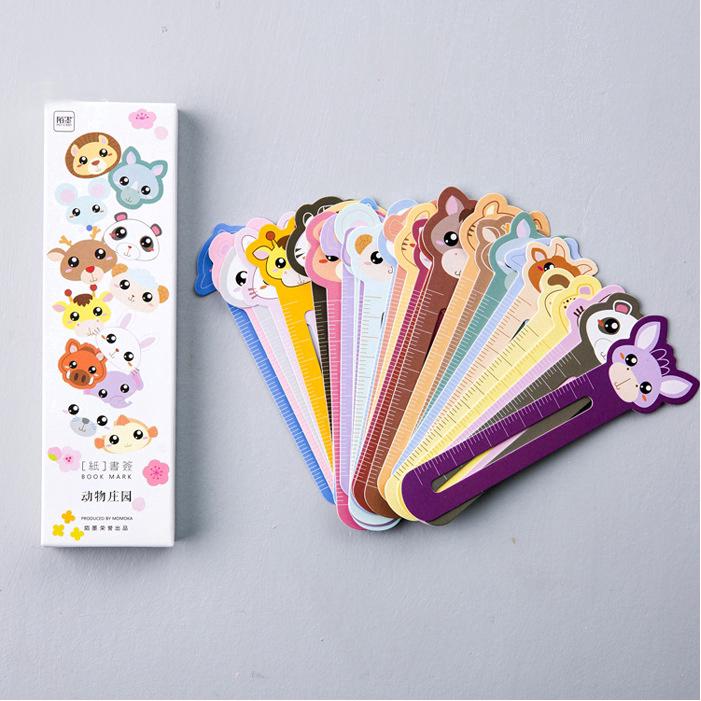 Mohamm 30pcs/lot Cute Animal Paper Ruler Bookmark for Books Clips Book Markers