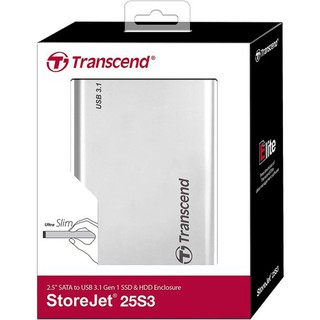 Transcend SJ25S3 2.5” SSD/HDD Enclosure Aluminum housing