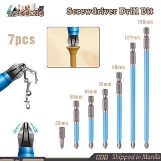 7Pcs Magnetic Anti-slip Drill Bit PH2 Bits Set Screw Extractor and Magnetic Screwdriver Bit Set Blue