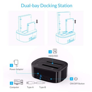 Orico 6228Us3 Usb 3.0 To Sata Dual-Bay Hard Drive Docking Station For 2.5/3.5 Inch Hdd Ssd Case (4)