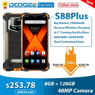 Global DOOGEE S88 Plus IP68/IP69K Rugged Mobile Phone 10000mAh 8GB 128GB Android 10 Smartphone Helio