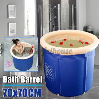 70CM 120-150L Portable Bathtub Folding Soaking Bath Tub Barrel Bathing Spa (1)