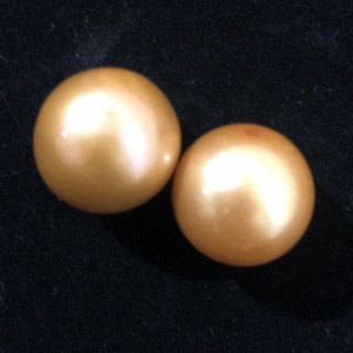 Golden South Sea Pearls Loose 2pcs 17mm
