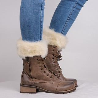 Winter Fashion Furry Ribbed Boot Cuff Boot Topper Leg Warmer (7)