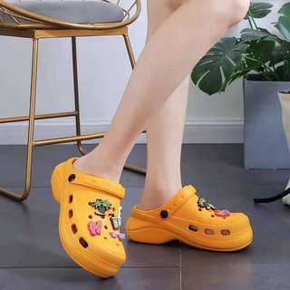 heels❒LNB 2021 trend slippers Crocs literide bae platform high heel free jibbitz beach wedges shoes (5)