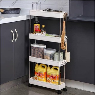 4 Layer Moving Rack Kitchen Storage Shelf Wall Cabinets Home Bedroom Bathroom Organizer Trolley