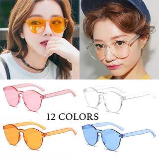 12 COLORS Transparent Frameless Sunglasses Lovers Eyeglasses (1)
