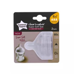 Tommee Tippee Closer to Nature Super Soft Fast Flow Teats 6m+