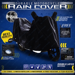 Universal Waterproof Motorcycle Cover Big Size Black Kapote Raincoat / NMAX / AEROX / MIO